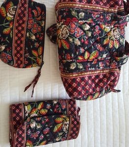 Vera Bradley Set-Small Duffel, Wallet & Cosm Bag